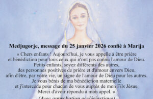 Medjugorje, message du 25 janvier 2026 confié à Marija