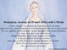 Medjugorje, message du 25 mars 2026 confié à Marija